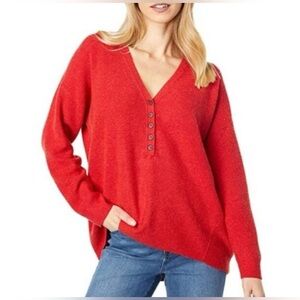 Madewell Asherton Waffle Henley Sweater, Poppy